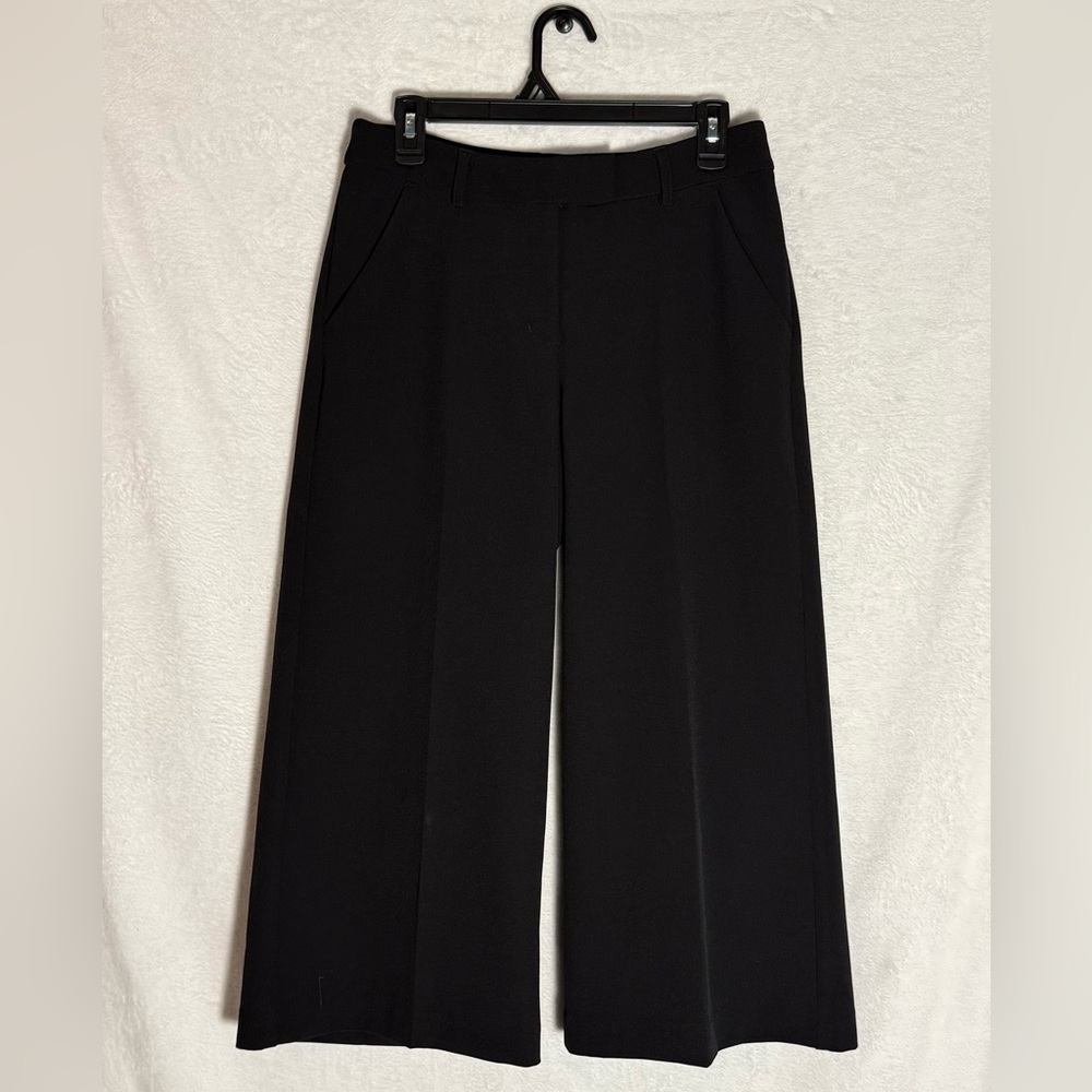 Express Cropped Wide Leg Black Trousers